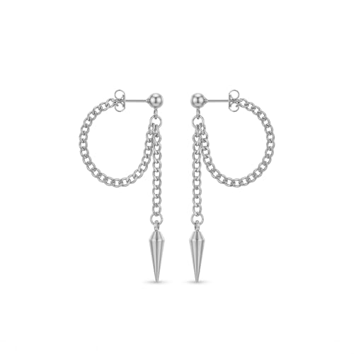 Gold Plated Dangle Earrings Dainty Silver Drop Earring Trendy Long Dangling Wedding Bridesmaid Hoop Diamond Crystal Cute Earring Prom Jewelry Graduation Gifts for Women - color: silver 2