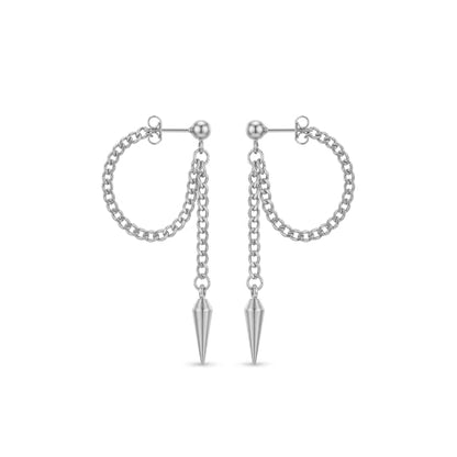 Gold Plated Dangle Earrings Dainty Silver Drop Earring Trendy Long Dangling Wedding Bridesmaid Hoop Diamond Crystal Cute Earring Prom Jewelry Graduation Gifts for Women - color: silver 2