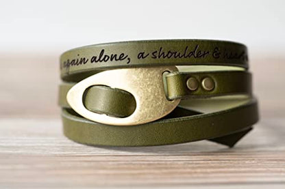 Handmade Leather Bracelet - Personalized Gift For Women - Mens Bracelet - Customize Engraving - Boho Style