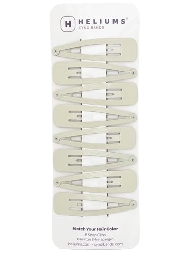 Heliums Large Snap Hair Clips - Light Blonde - 2.7 Inch Metal Hair Barrettes for Women, Metallic Snap Clips - 8 Count - color: Light Beige Blonde