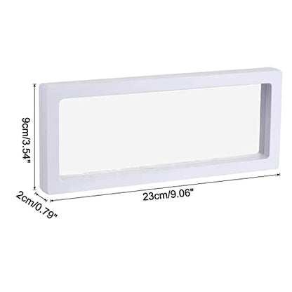 MECCANIXITY Floating Frame Display Holder Stand 3D Jewelry Display Box 9.06 x 3.54 x 0.79 inch White for Ring Necklace Bracelet Earring Pack of 2 - color: White, size: 9.06 x 3.54 x 0.79 inch