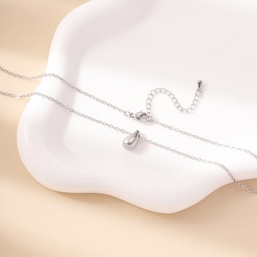RZKING Silvery Necklace for Women, Gifts for Friend Mom Daughter Teacher - style: Teardrop