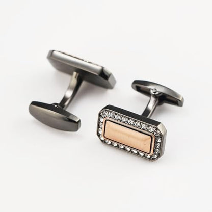 Black Square Men's Cufflinks Studs Set