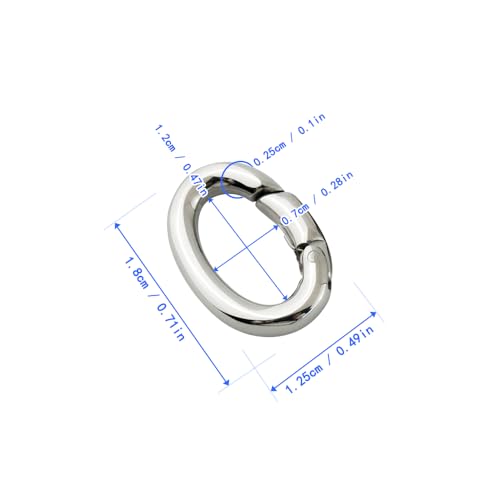 1Pc Oval Spring Clasps Clips Connector Rings for Keychain DIY Crafts (Silver-G) - color: Silver-G
