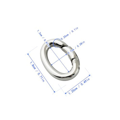 1Pc Oval Spring Clasps Clips Connector Rings for Keychain DIY Crafts (Silver-G) - color: Silver-G