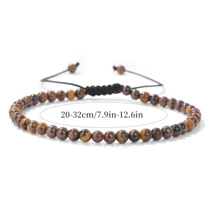 Lit Wall Crystal Anklets for Women Handmade Beach Boho Ankle Bracelet 4mm Adjustable Beaded Ankle Bracelet Waterproof Natural Stone Anklet Plus Size Anklets Gemstone Anklet Jewelry Gift for Her - style: Tiger Eye