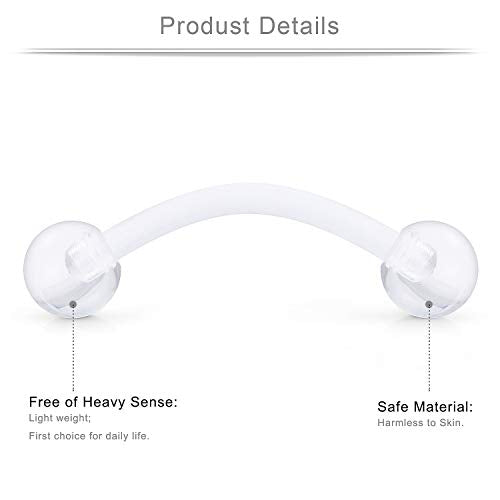 10-40PCS Clear Bioflex Acrylic Curved Barbell Snake Eyes Tongue Ring Retainer Piercing 14G - style: 40PCS - Mix Sizes