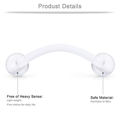 10-40PCS Clear Bioflex Acrylic Curved Barbell Snake Eyes Tongue Ring Retainer Piercing 14G - style: 40PCS - Mix Sizes