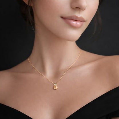 Mariell Cubic Zirconia Crystal Pendant Necklace for Women, 2 Carat 8mm CZ, for Brides, Wedding, Mother's Day Jewelry Gift - color: Gold-Gold Cubic Zirconia