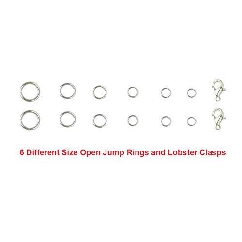 EuTengHao 1504pcs Jewelry Repair Tools Kit with Jewelry Pliers, Jump Rings Opener, Tweezers, Lobster Clasps, Bright Silver - color: Bright Silver