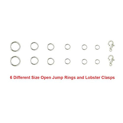 EuTengHao 1504pcs Jewelry Repair Tools Kit with Jewelry Pliers, Jump Rings Opener, Tweezers, Lobster Clasps, Bright Silver - color: Bright Silver