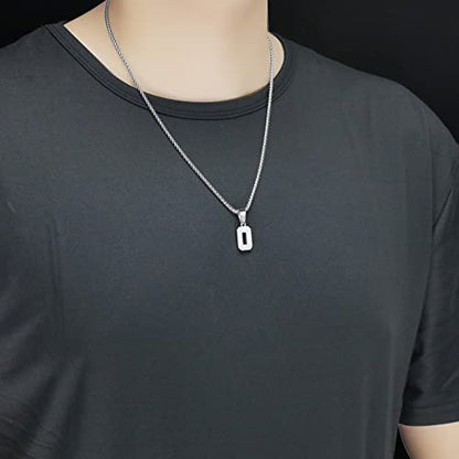 Susook Number Necklace for Boy Black Athletes Number Stainless Steel Chain 00-99 Number Charm Pendant Personalized Sports Jewelry for Men Basketball Baseball Football - color: Silver, style: 16