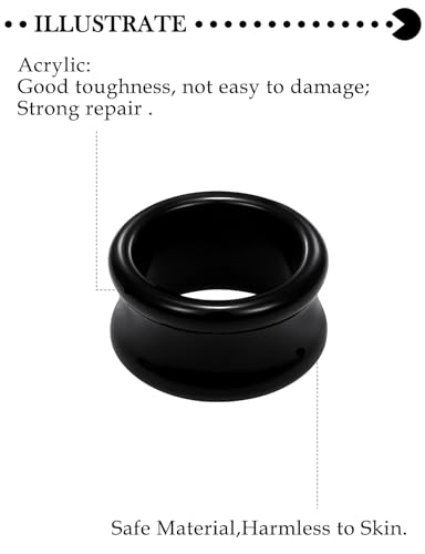 6G-50mm Acrylic Thin Black Gauges for Ear lightweight Tunnels Black Double Flared Ear Flesh Plugs Tunnels Earrings for Women Men - color: 22mm = 7/8 inch = 0.87 inch