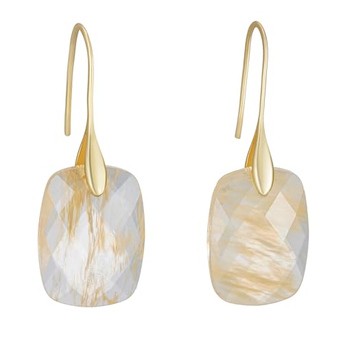 Boho Multiple Style Natural Stone Earrings for Women Unique Healing Gemstone Energy Hypoallergenic Lightweight Dangle Drop Earrings Multiple Styles Earrings Jewelry for Birthday Party Gift - style: Citrine-Gold Hook