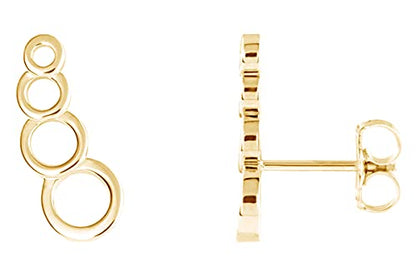 AFFY 14K Gold Plated 925 Sterling Silver Plain Minimalist dainty Stud Earrings Jewelry For Her Women Birthday Gift - color: Ear Climbers