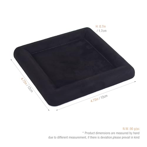 Black Velvet Jewelry Display Tray, Luxury Velvet Ring Holder Showcase for Necklaces Earrings, Jewelry Store Display and Ecommerce Photography Prop, 4.72x4.72 Inches (Black)