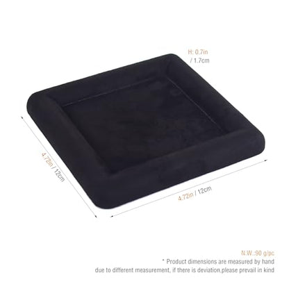 Black Velvet Jewelry Display Tray, Luxury Velvet Ring Holder Showcase for Necklaces Earrings, Jewelry Store Display and Ecommerce Photography Prop, 4.72x4.72 Inches (Black)