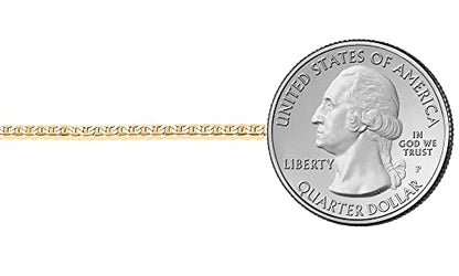 Savlano 14K Solid Gold Italian Chain Figaro, Rope, Mariner, Box, Cuban 14 Karat Anklet for Women Comes With Gift Box - Made in Italy - style: Mariner 1.5mm