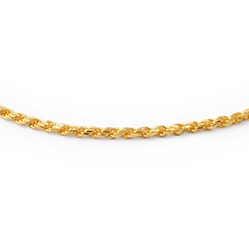Bling Jewelry Strong Cable Rope Chain Anklet Strand Ankle Bracelet Yellow Gold Plated .925 Sterling Silver - color: Gold