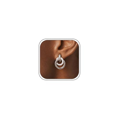 Awinesn Chunky Clip On Earrings for Women Hypoallergenic 14K Gold Plated Knot Link Clip Earrings Geometric Statement Hoop Non Pierced Earrings Jewelry for Women Fashion Trendy Jewelry Gifts - color: small hoop-s