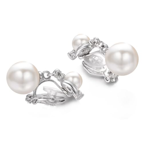 Yoursfs Pearl Dangle Clip On Earrings for Women Vintage Faux Pearl Earrings Non Pierced Crystal Earring - style: Pearl Dangle Clip On Earrings