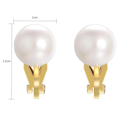 Pearls Clip On Earrings Womens Clip on Earrings Non Pierced Clip on Pearls Women Hypoallergenic Trendy Wedding Jewelry - style: Women's pearl clip earrings