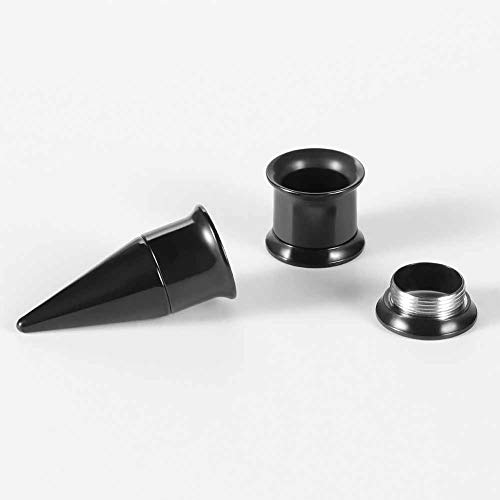 36PCS Ear Gauge Stretching Kit Stainless Steel Double Flare Alloy Tapers 3 In 1 Plugs Set Eyelet 14G-00G - color: (1.6-10mm)-Black-Flare