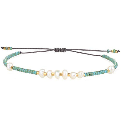 KELITCH Womens Pearl Bracelets Friendship Bracelet Handmade Miyuki Beads Charm Bracelet Holiday Gift - color: 22G