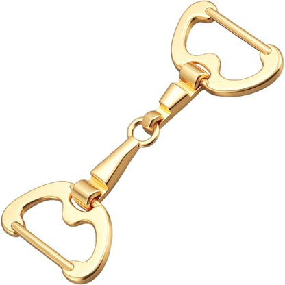 Joez Wonderful Scarf Ring Clip, Wide Band Chunky Chain Silk Scarf Buckle, Shawl Clips Scarf Clasp Holder Scarves Pin - color: (Horsebit) 50mm Gold