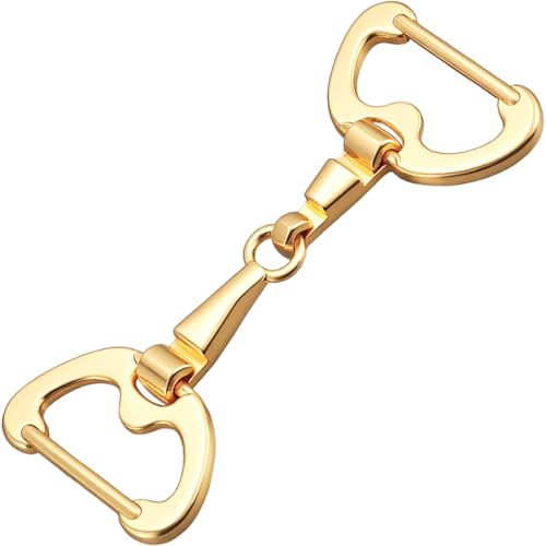 Joez Wonderful Scarf Ring Clip, Wide Band Chunky Chain Silk Scarf Buckle, Shawl Clips Scarf Clasp Holder Scarves Pin - color: (Horsebit) 50mm Gold