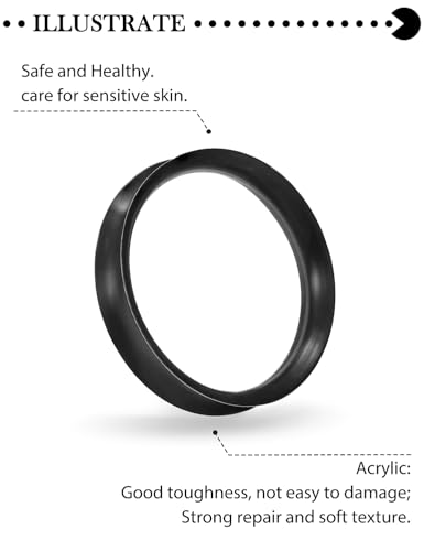 10G-50mm Thin Black Silicone Ear Gauges Tunnels Rubber Ear Plugs Gauges Double Flared Flexible Tunnel Earrings for Women Men - color: 44mm = 1 3/4 inch = 1.73 inch