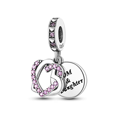 925 Sterling Silver Charm for Bracelet Necklace Women Dangle Pendant Beads | Love Faith Mom Ocean travel Butterfly Party Charm Beads Pendants DIY Jewelry Gift - color: Heart to Heart Pendant