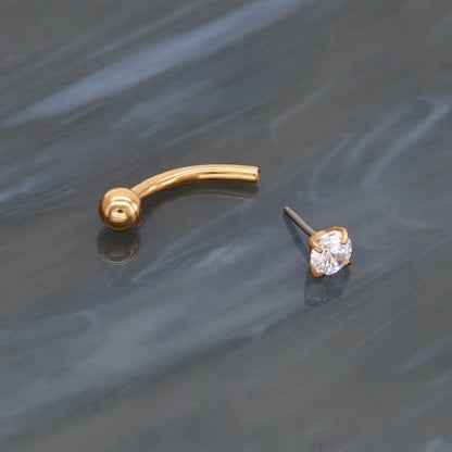 G23 Titanium Curved Barbell Ring 16G, Eyebrow Rings, Rook Cartilage Earring Piercing Jewelry, 8mm Vertical Labret, Eyebrow, Daith, Helix Piercings Body Jewelry… - style: Fashion