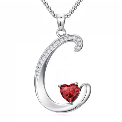 A to Z Initial Birthstone Pendant Necklaces Name Jewelry for Women | 18K White Gold Plated Personalized Alphabet Jewelry Anniversary Christmas Birthday Gifts for Wife Her Daughter Girlfriend - color: C Initial-01-Jan
