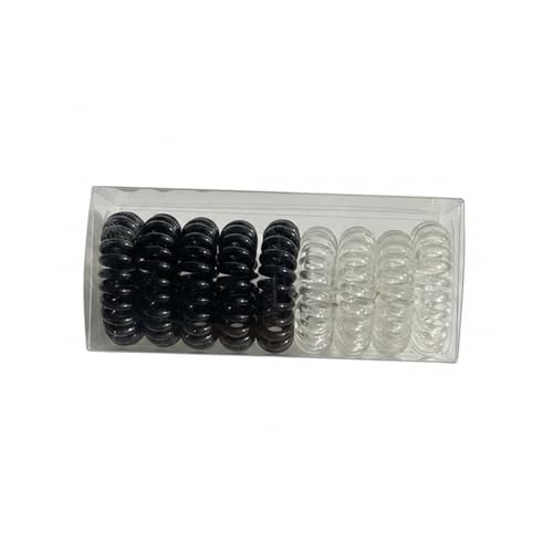 9 Pack Spiral Hair Ties, Telephone Wire Ponytail Holders for Thick Long Hair, Elastic Coils