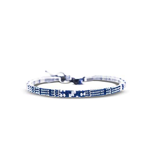 Made by Nami Surfer Anklet for Men and Women Waterproof and Adjustable Surfer Ankle Bracelet String Ankle Bracelet Beach Accessory for Ethnic Hippie Style - color: Blue-White