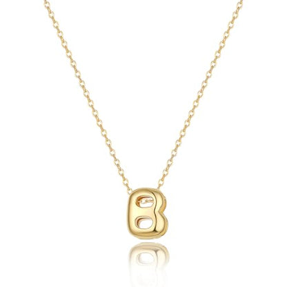 Initial Necklaces for Women Bubble Gold Silver Letter Necklace Dainty Personalized Charm Pendant Name Necklace Cute Non Tarnish Fashion Accessories Teen Gift Trendy Stuff Jewelry Gifts - color: Gold, style: B