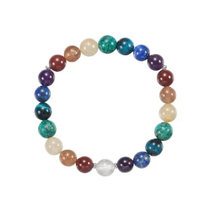 Natural Stone Beaded Bracelets for Women, 7 Chakra Healing Crystal Bracelet, 6mm/8mm Handmade Gemstone Stretch/Adjustable Bangle, Anxiety Relief Yoga Meditation Jewelry, Boho Amethyst Malachite Turquoise Bracelet Gift - color: Style 6