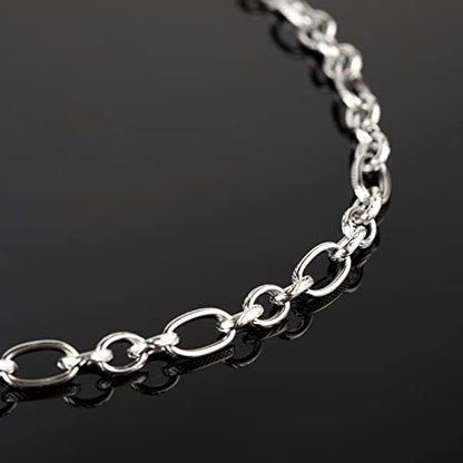 UMAOKANG Silver Stainless Steel Embossed Cable Chains for Jewelry Making | 16.4 Feet Thick Oval Link Chains Bulk Heavy Men Hip-pop Necklace DIY Chain with Jump Rings Lobster Clasps - color: Silver Embossed Rolo