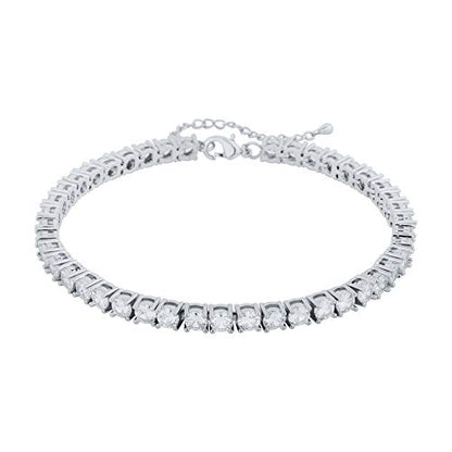 Tennis Ankle Bracelet Anklet for Women - color: Silvery
