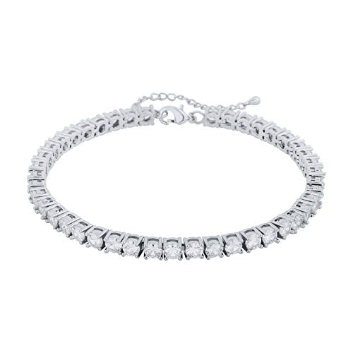 Tennis Ankle Bracelet Anklet for Women - color: Silvery