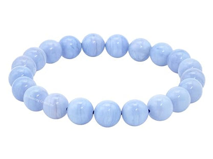 Amazing Gemstone Blue Lace Agate Bracelet for Women Men's Gifts - Protection Healing Crystal Bracelet - 8mm Gemstone Beaded Stretchable Bracelet Pulseras Para Hombres Mujer Stocking Stuffers Mothers Day Gift - color: Blue Lace Agate