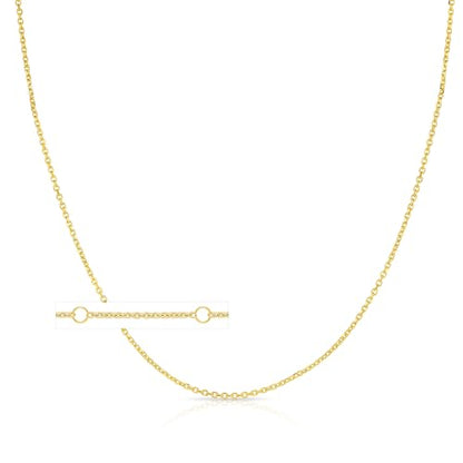 Floreo 10k Yellow Gold 0.45" Personalized Lighting Alphabet Letter A - Z Initial Charm Pendant with optional Extendable Chain Necklace - size: Pendant with Adjustable Chain, 18", style: - C -