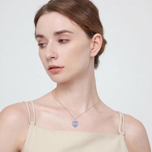 925 Sterling Silver Necklace Gifts for Women Crystal/Opal Jewelry Pendant Christmas Birthday Gift - style: 1 Child