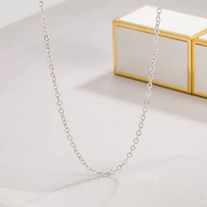 Dankadi Italian 925 Sterling Silver Necklace For Women 0.9mm Box Chain 1.3mm Rolo Chain O-Chain Lobster Claw Clasp - Pendant Chain - 16 "18" 20 "22" 24 "26" Jewelry Gift - color: O - Chain, size: 26 inches