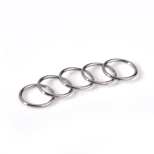 Lantine Nose Rings Hoops set for Women Set 316L Surgical Steel Septum Rings Rook Daith Tragus Piercing Jewelry Hinged Cartilage Hoop Earrings - color: 5Pcs Steel, size: 18G 7mm