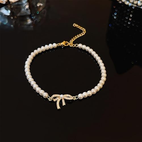 Pearl Bracelets for Women Dainty Gold Pearl Stretch Stackable Bracelet Bridesmaid Wedding Jewelry Gifts Prom Wedding Guest Dress - color: G:Gold Pearl Bracelet