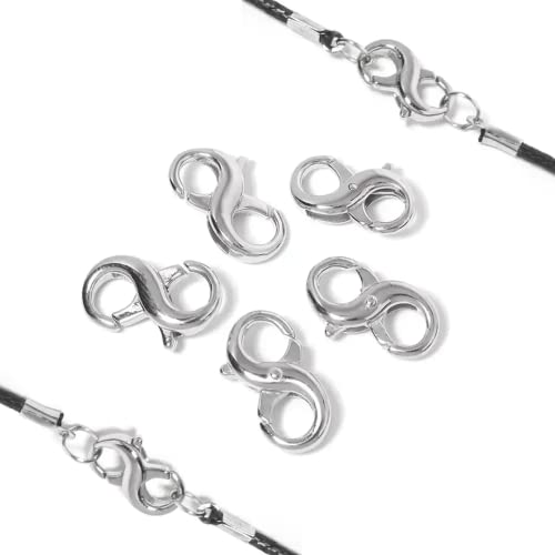 2pcs Double Open Lobster Clasp, Jewelry Repair Kit - 925 Silver Plated Necklace Clip for Necklaces, Bracelets or Jewelry