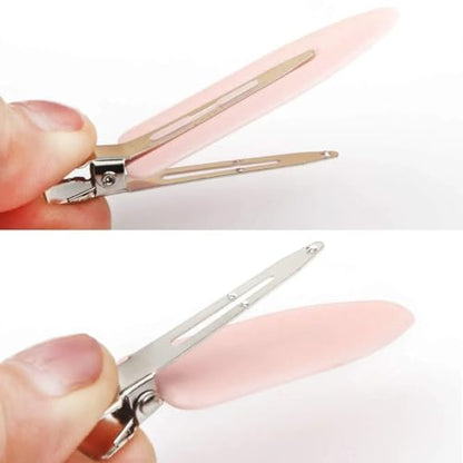 10Pcs Mini Snap Hair Clips for Bangs, No Bend Styling Barrettes, Thin Oval Sectioning Clips, Acrylic Coated Metal Hairpins for Makeup and Daily Use, Mix Color Set