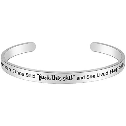 Btysun Bracelets for Women Mothers Day Bracelet Gifts from Daughter Inspirational Gifts for Women Graduation Gifts for Her Motivational Birthday Cuff Bangle Friendship Personalized Mantra Jewelry… - style: A Wise Woman Once Said “.. this ..."and She Lived